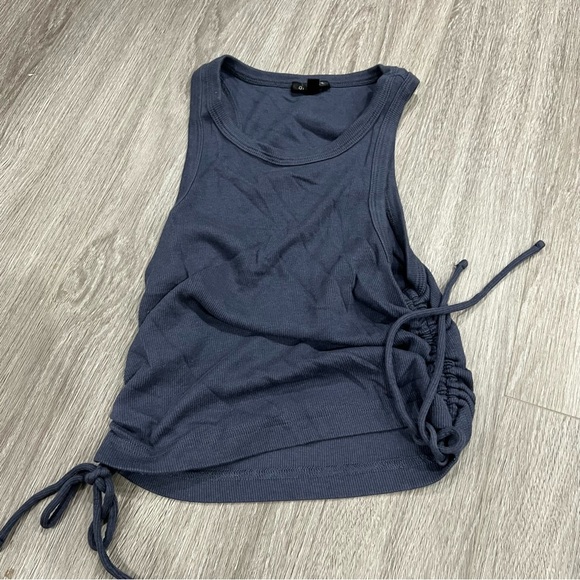 Dynamite Navy Sleeveless Ruched Top - Picture 1 of 3